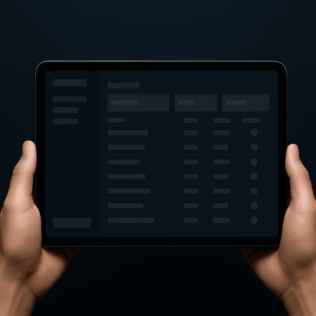 Business Owner Dashboard on iPad